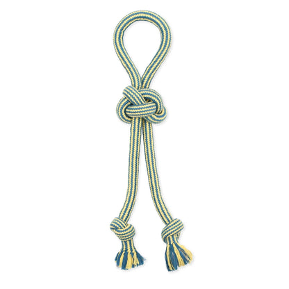 Durable 18" Flossy Chews Double-Tug Cotton-Blend Dog Toy with Loop Handle - Perfect for Medium Dogs!