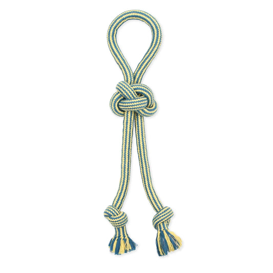 Durable 18" Flossy Chews Double-Tug Cotton-Blend Dog Toy with Loop Handle - Perfect for Medium Dogs!