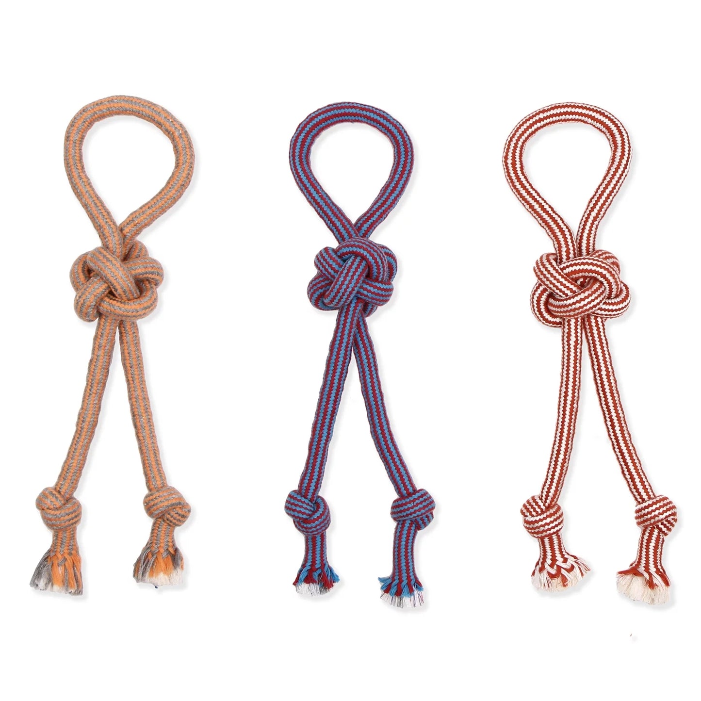 Durable 18" Flossy Chews Double-Tug Cotton-Blend Dog Toy with Loop Handle - Perfect for Medium Dogs!