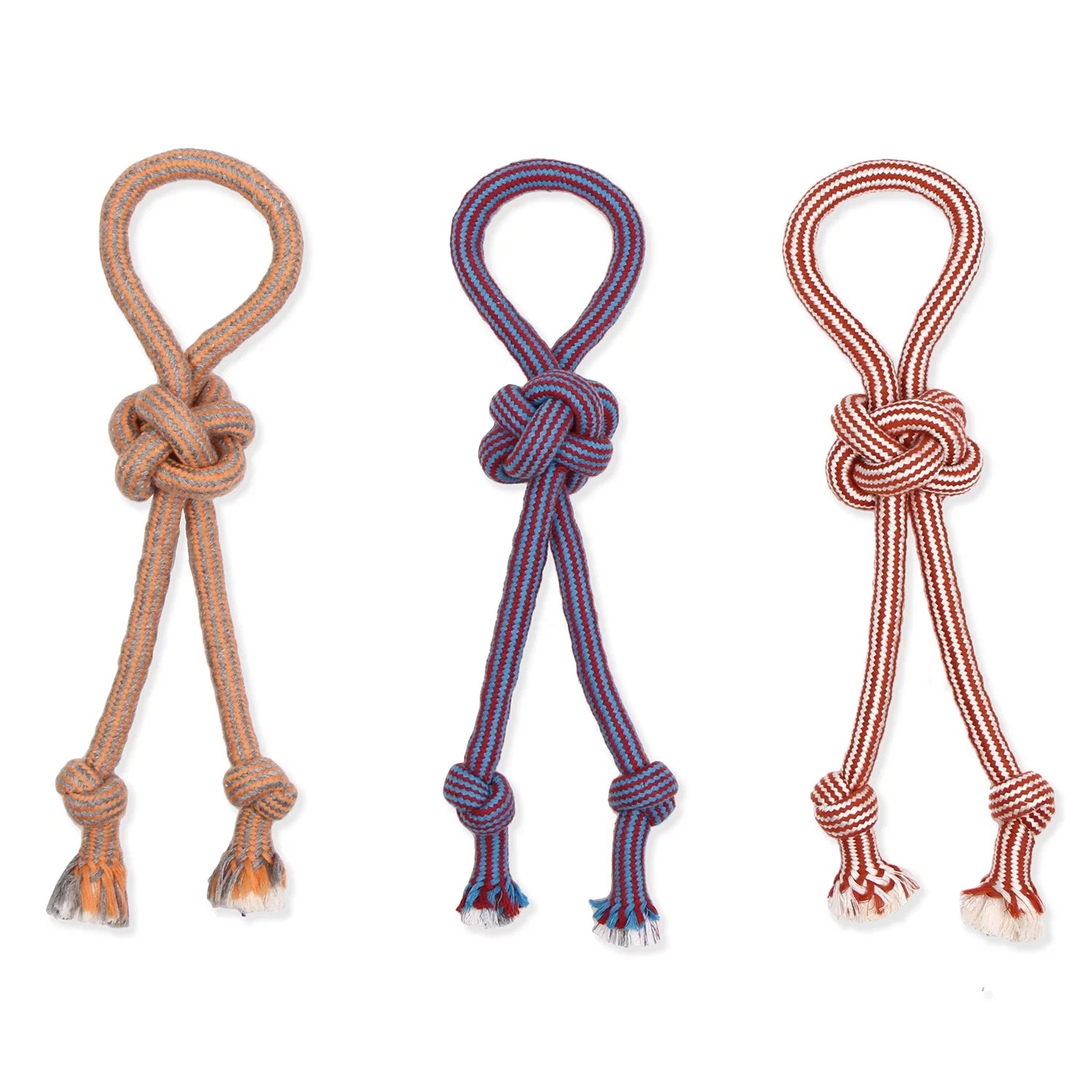 Durable 18" Flossy Chews Double-Tug Cotton-Blend Dog Toy with Loop Handle - Perfect for Medium Dogs!