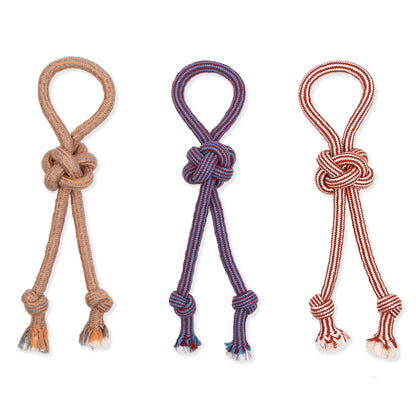 Durable 18" Flossy Chews Double-Tug Cotton-Blend Dog Toy with Loop Handle - Perfect for Medium Dogs!