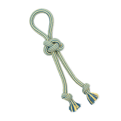 Durable 18" Flossy Chews Double-Tug Cotton-Blend Dog Toy with Loop Handle - Perfect for Medium Dogs!