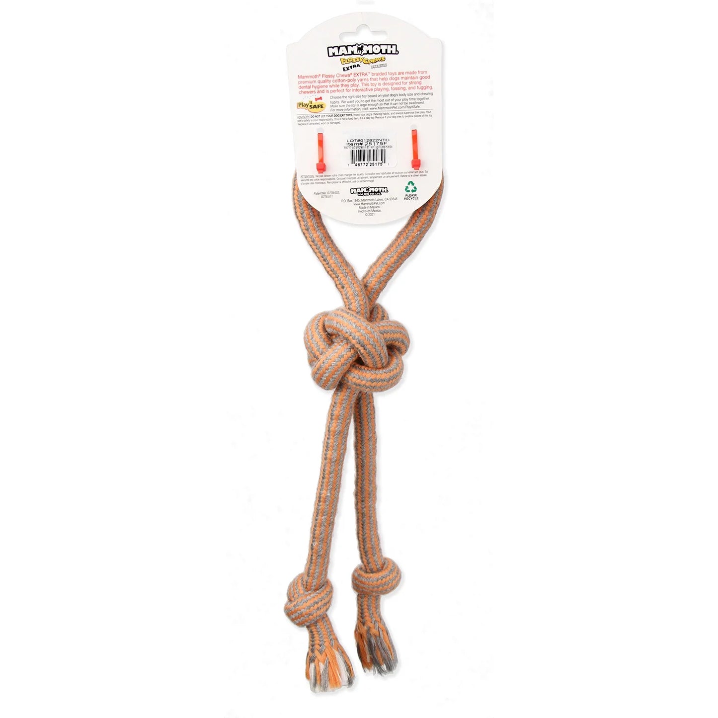 Durable 18" Flossy Chews Double-Tug Cotton-Blend Dog Toy with Loop Handle - Perfect for Medium Dogs!
